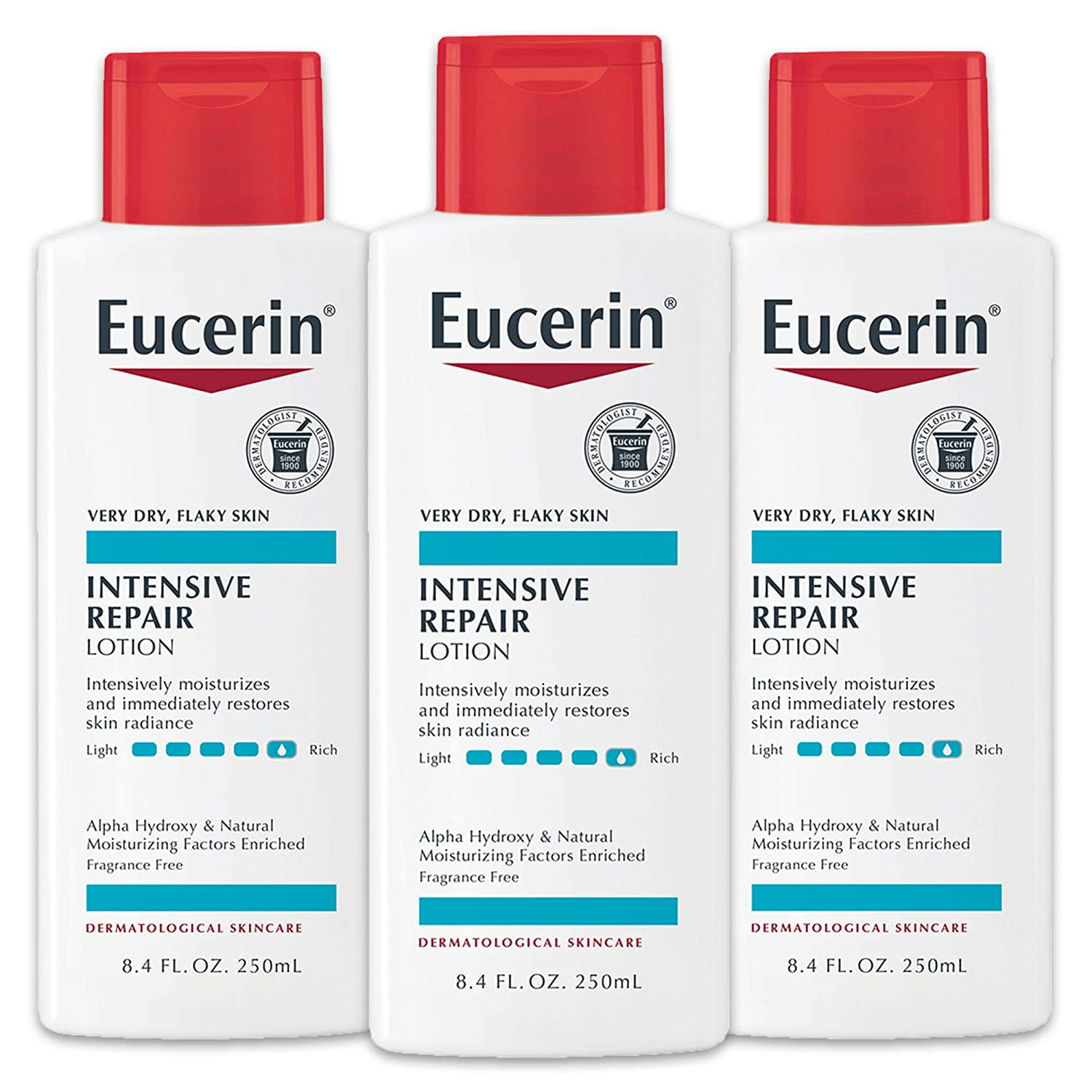 Eucerin Intensive Repair Lotion Lotion for Very Dry, Flaky Skin - 8.4 fl. oz. Bottle (Pack of 3) - Walmart.com