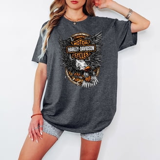Harley-Davidson Women's Short Sleeve T-Shirt – Open Bar & Shield Logo, Soft V-Neck Tee 1 thumbnail image