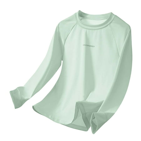 HUANBAI Youth Shirts Long Sleeve Athletic T Shirts Boys Girls Shirt For Kids 2T To Youth 14-15 Years
