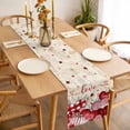 thumbnail image 3 of Pink Valentines Day Table Runner - 48 Inch Long Love Heart Eucalyptus Botanical Retro Cotton and Linen Blended Dress Scarves Farmhouse Table Runner for Kitchen Dining, Coffee Table, 13" x 48", 3 of 8