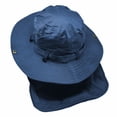 thumbnail image 3 of Glory Max Bucket Boonie Hat with Neck Flap Cover Sun Safari Wide Brim Fishing Cap Navy, 3 of 6