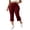 #07 Wine 【Mix, Match & Rotate: Stock Up on Daily Colors】, variant on Women's Plus Size Elastic High Waist Capris with Pockets, Soft Stretchy Yoga Pants for Women, Casual Sports Athletic Lounge Workout for Women | VerBelle,Army Green L