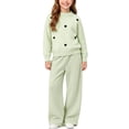 thumbnail image 3 of ITSAME Outfit Sets for Girls Crewneck Knit Sweater & Pants Set 2Pcs Fall Winter Comfy Casual Clothes Green Size 2T, 3 of 6