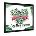 thumbnail image 2 of Designart 'Eucalyptus Leaves With Flamingo Floral Heart' Traditional Framed Art Print, 2 of 4