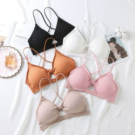 

Women s Sexy Lady Sling Bow Triangle Cup Bra，Back Gather Bow Tie Tube Top Underwear Tie Bras Full Coverage Underwire Bra Padded Removable Push Up Support Sports Bras