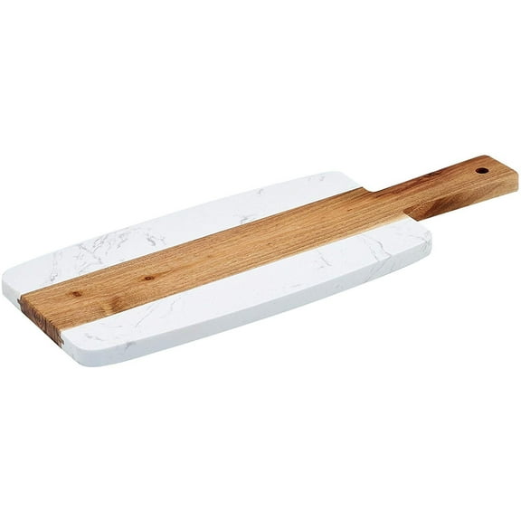 Winco Wood-and-Marble Serving Board 15-3/4" x 6" x 1/2" Thick - 1 Each