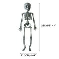 thumbnail image 3 of KeirineCC Hanging Halloween Skeleton Decor, 11.4 Inch Size Lighted Skeleton Full Body Realistic Human Bones with Posable Joints for Halloween Pose Skeleton Prop Decoration (Lighted), 3 of 5