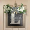 thumbnail image 2 of YOHAVEN Personalized Year Round Front Door Wreath Sign Decorative Hanging Plaques for Home Entryway Wall Wedding Anniversary Housewarming Gift, 2 of 3