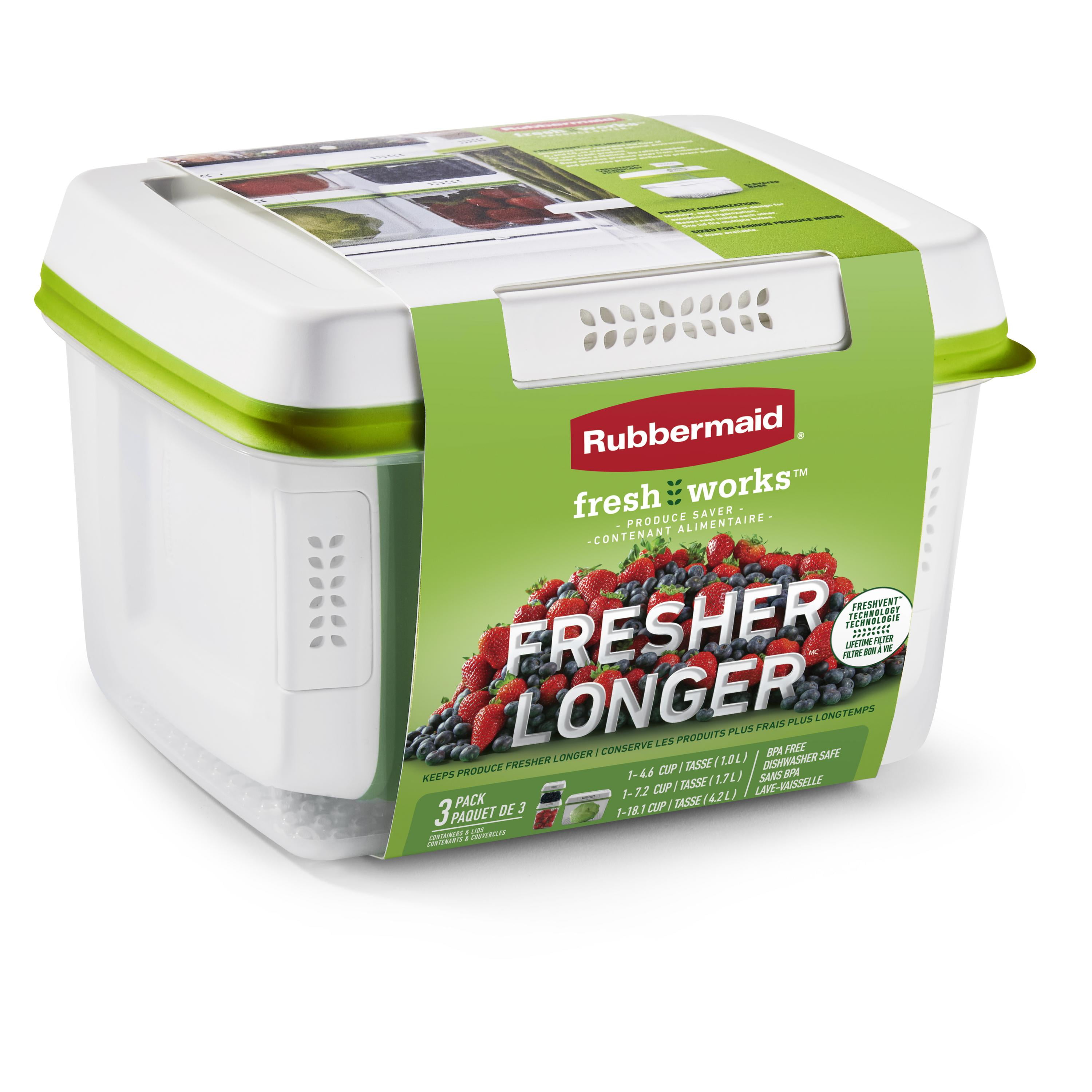  Rubbermaid 3-Piece Produce Saver Containers for