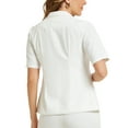 thumbnail image 3 of INSPIRE CHIC Outfit Women's 2 Piece Suit Set Notched Lapel Blazer Layered Dress Outfit M White, 3 of 6