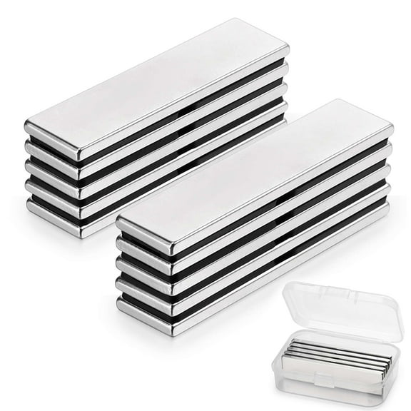 Gustave 2.4 x 0.6 x 0.1 Inch Neodymium Magnets Rare Earth Bar Magnets N38 Strong Permanent Block Magnets, 60 x 15 x 3 mm, Pack of 10