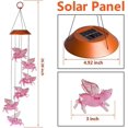 thumbnail image 4 of Carillón de viento de cerdo volador solar para exteriores, con carga USB, resistente al agua, para decoración de jardín, 11 Feliz Sencillez, 4 of 5