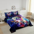thumbnail image 4 of Highland Cow Twin Size Comforter Set Farmhouse Wildlife Bedding Set, Cartoon Animal Down Comforter Mystic Galaxy Nebula Bed Set, Rainbow Butterfly Quilted Duvet, 4 of 7