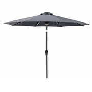 C-Hopetree 9 ft Outdoor Patio Market Table Umbrella with Solar LED Lights and Tilt, Anthracite