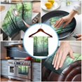 thumbnail image 3 of Teal Green Forest 1 Pack Kitchen Towel, Water Absorbent Dish Towel, Vintage Foggy Woods Tree Decorative Hand Towels - Quick Drying Cloth for Cooking Baking, 18x28 Inch, 3 of 8