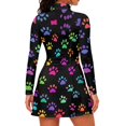 thumbnail image 2 of KEIAHUAN Rainbow Paw Print Golf Dress for Women with Shorts and Pockets, 2 of 7