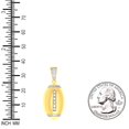 thumbnail image 2 of Yellow-Tone 925 Sterling Silver Mens Round Cubic Zirconia Football Cluster Charm Pendant, 2 of 2