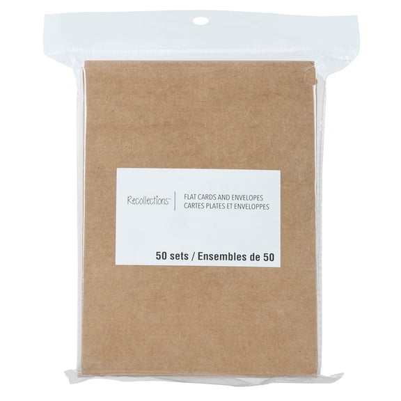 Recollections 5" x 7" Kraft Flat Cards & Envelopes, 6 Packs: 50 ct. (300 total)