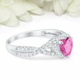 thumbnail image 3 of HeartsAndYou 3ct Natural Pink Sapphire Split Band Halo Engagement Ring 14k SOLID White Gold, 3 of 9