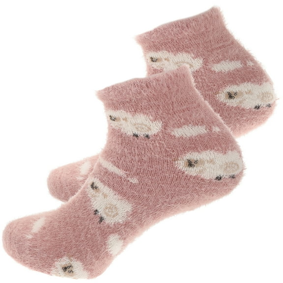 1 Pair Winter Socks Cartoon Thermal Medium Tube Socks Thick Warm Casual Socks