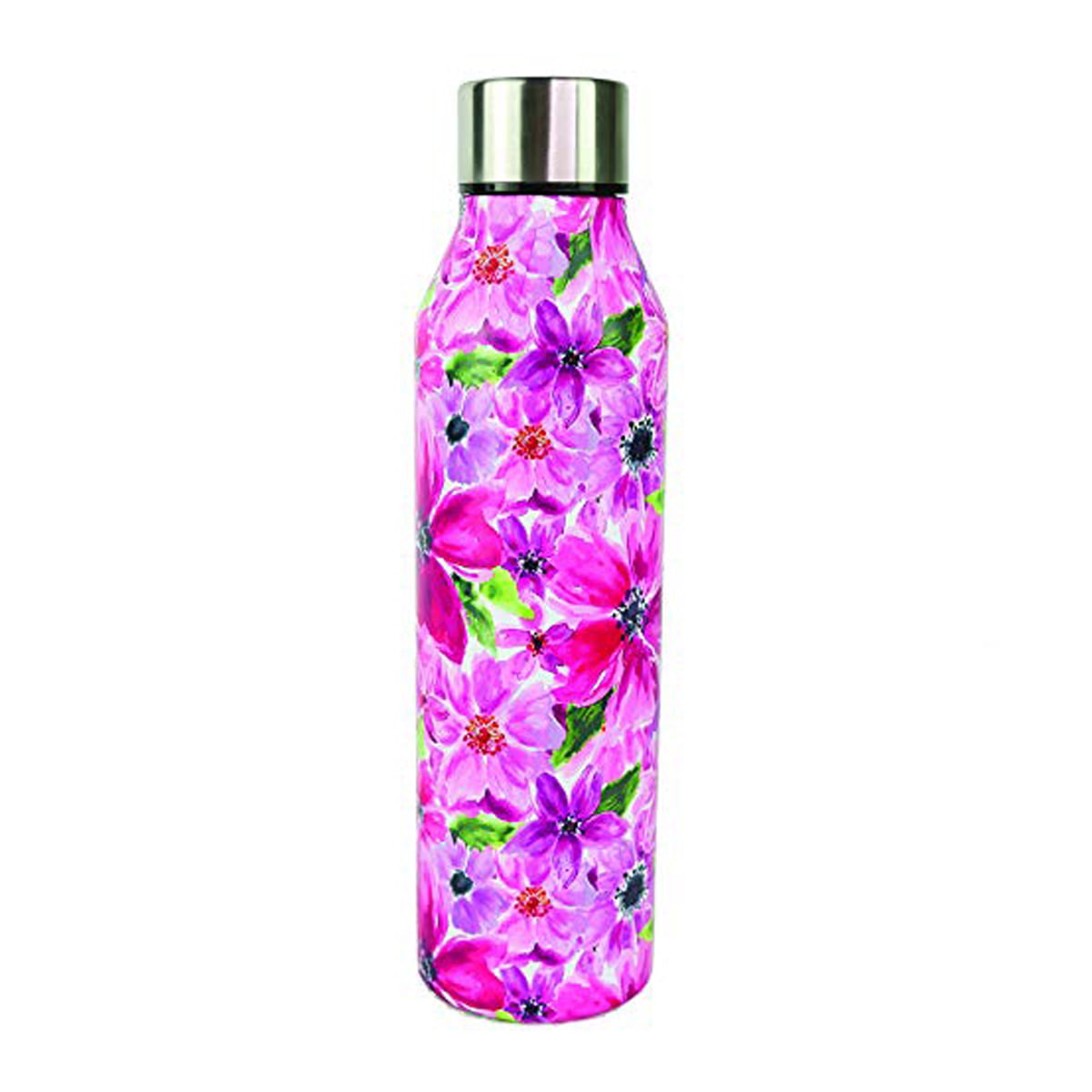 Floral Print Vacuum Insulated Stainless Steel Water Bottle, Cambridge Pink