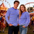 thumbnail image 5 of CONZONE Carnival Men's T-Shirts Short Sleeve T Shirts for Men Casual Crew Neck Striped Lightweight Tees Soft Cozy Athletic Tops, 5 of 6