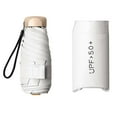 thumbnail image 3 of Travel Sunshade Umbrella Compact Umbrella Folding Portable Umbrella Sturdy Anti Rust Fibreglass Ribs 2 in 1 Function White, 3 of 8
