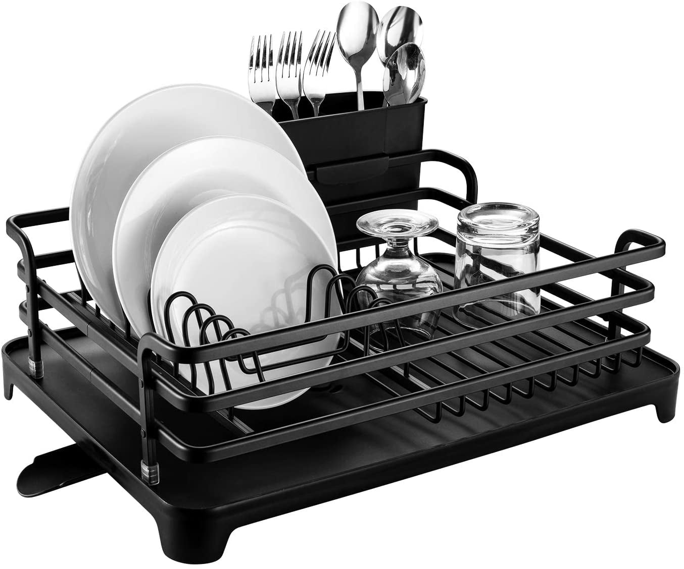 NEX™ 38 Black 2 Tier Stainless Steel Over the Sink Dish Drying Rack