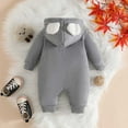 thumbnail image 5 of Wdgfv Girls' Soft Onesie Baby Girls Long Sleeve Hooded Bodysuit Winter Cloud Embroidery Zip Up Romper Soft Comfortable Casual Outfit Grey 3-6 Months, 5 of 9