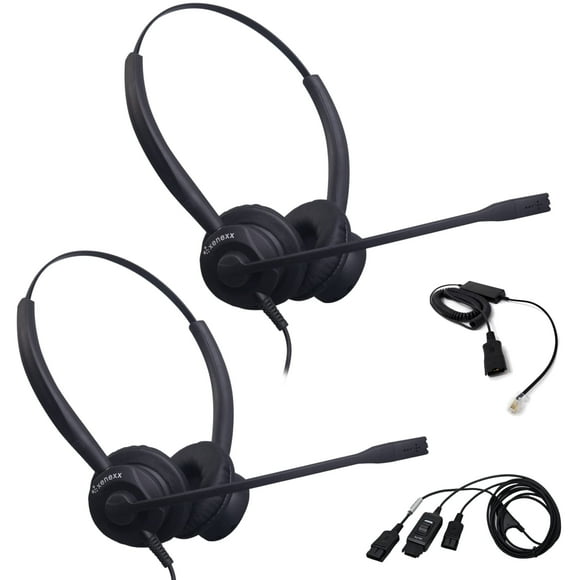 XS 825 Wired Phone Headset with Microphone for OfficeTraining, Agent Coaching, Monitoring, Onboarding - Desk Phones Compatible with Yealink, Polycom, Cisco, Avaya, Mitel