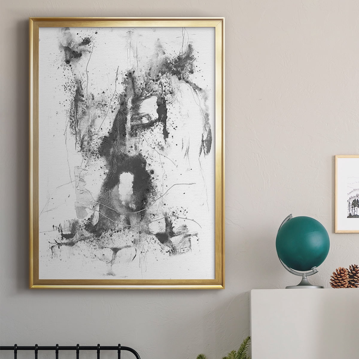 Graphite Abstract II Premium Framed Print, in Gold, Black, or Silver - Ready to Hang