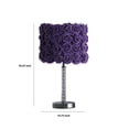 thumbnail image 5 of Benjara BM231815 Bloom Roses Drum Shade Table Lamp with Twisted Acrylic Base, Purple, 5 of 5