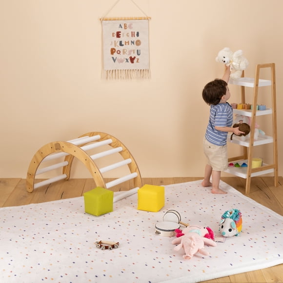 Tapete para bebe niños memory Foam, suave espuma, tapete de gateo, para juego, suave, acolchado, antideslizante. Dundy Mat. 150 x 200 cm (Lunares)