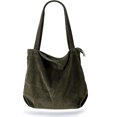 thumbnail image 1 of Bolso de pana, bolso de hombro de mujer con cremallera, bolso de compras grande, bolso de mano, bolso de mano, bolsos de hombro para el trabajo, oficina, viajes, compras, escuela y uso, 1 of 1
