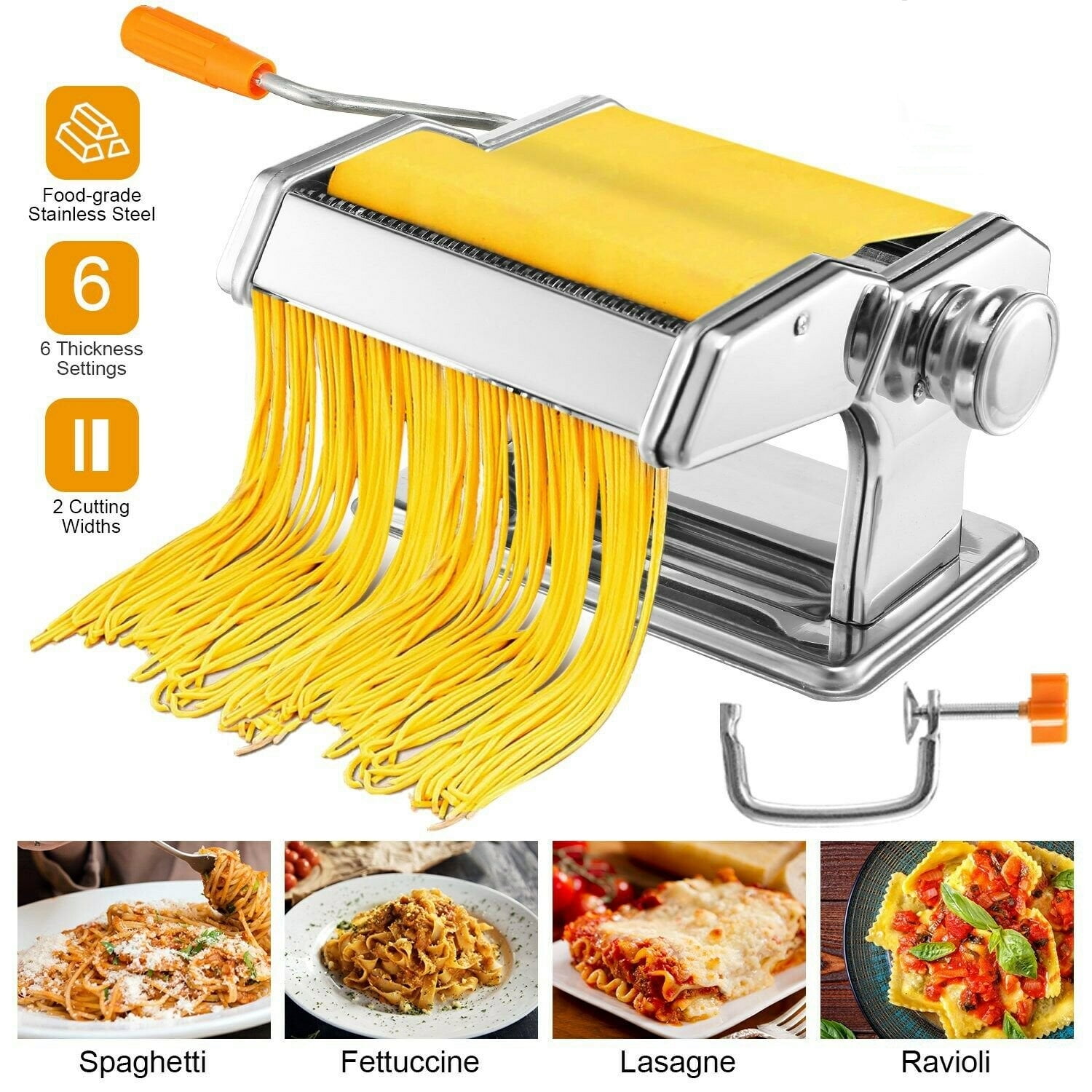 QXDRAGON Pasta Machine 150 Roller Pasta Maker, Roller Cutter Noodles