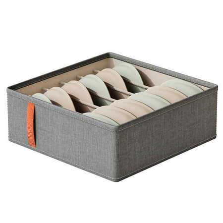 PAVEOS Large Storage Bags with Durable Handle Bra Sock Drawer Organizers for Women Clothes Storage Bedroom Closet Dresser Nursery Clothing Storage Box Large Capacity Storage Bag Organizers Gray