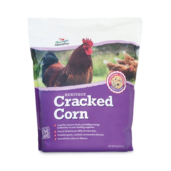 Manna Pro Cracked Corn with Purple Corn Chicken Feed, 10 lbs