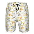 thumbnail image 4 of Kdxio Rabbit And Milk Tea Pattern Mens Casual Shorts - Drawstring Summer Beach Sports Shorts for Men, 4 of 9