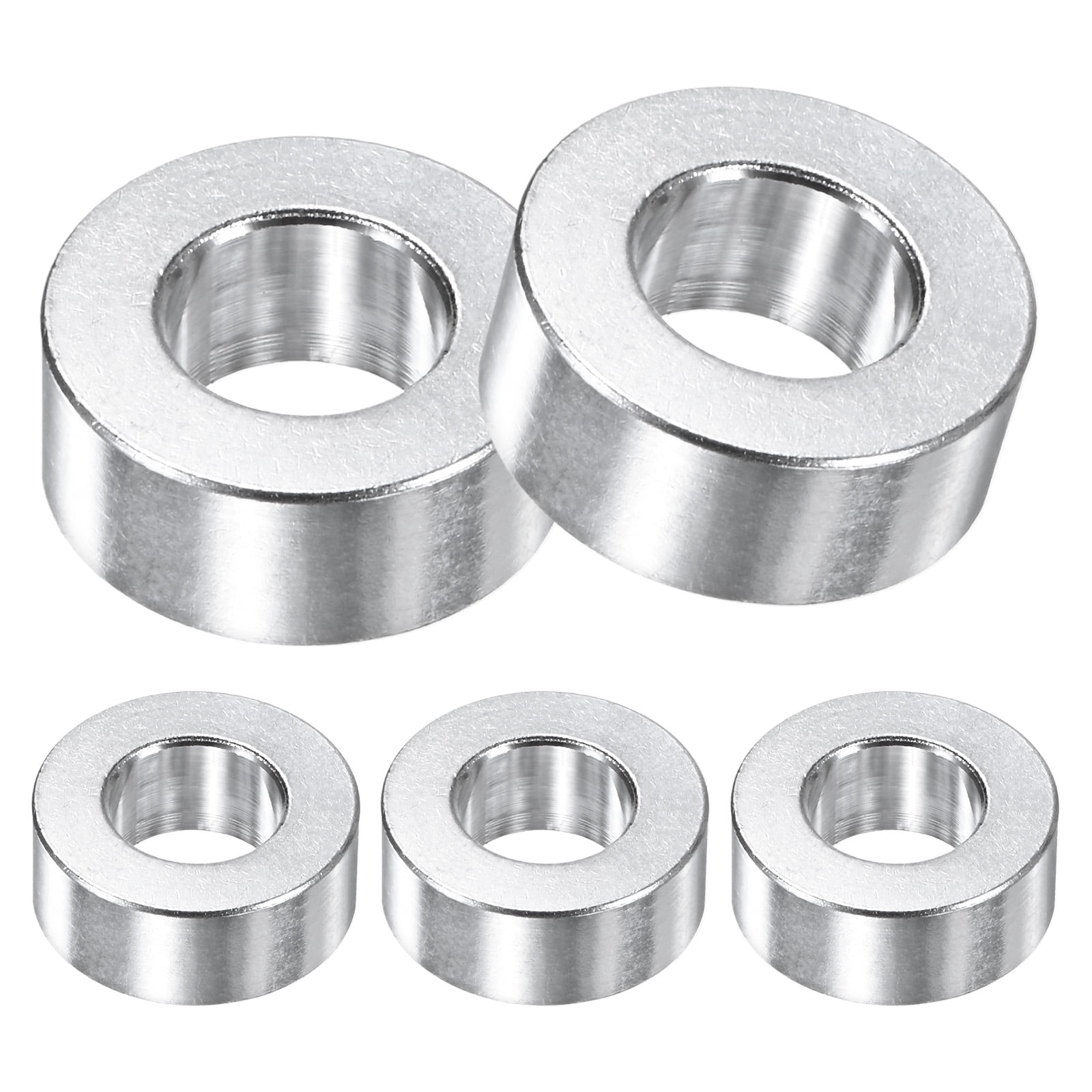 Uxcell 5-Pack Espaciadores De Aluminio M10 10.5mm/ ID X 20mm/ OD X 8mm L Espaciador Metalico Redondo Para Tornillos