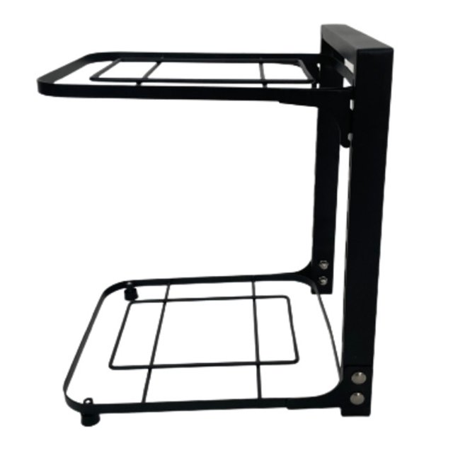 Kitchen Storage Shelf Carbon Steel Multilayer Black Pot and Pan Holder Organizer with Large Storage Space, Adjustable Layer Height, and Bearing Capacity for