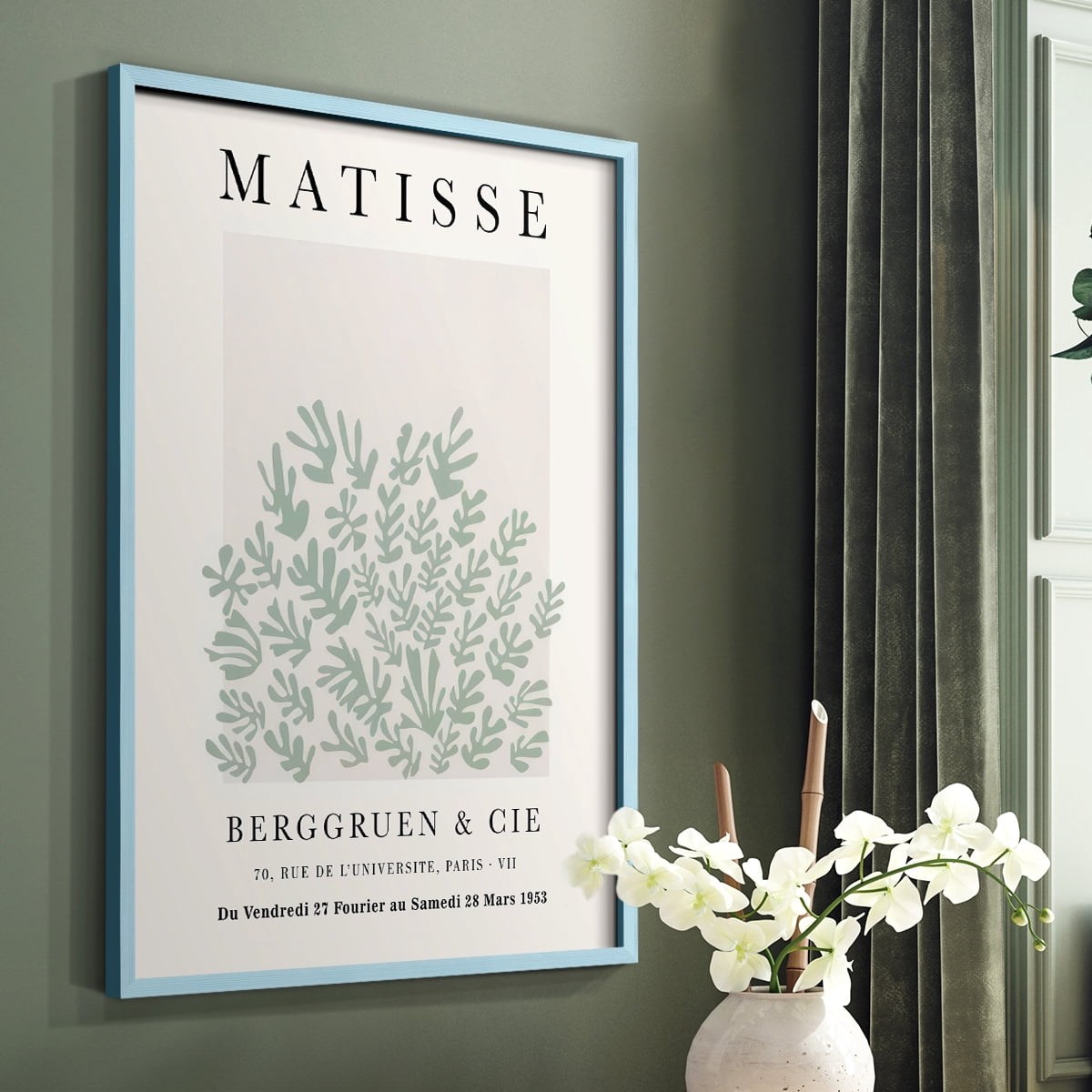 Matisse CLXXIII Framed Print in Blue Solid Wood 11 x 14 Framed Print