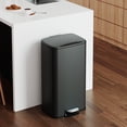 thumbnail image 1 of Innovaze 8 Gal./30 Liter Rectangular step-on Trash Can for Kitchen, Office (Matt Black), 1 of 8