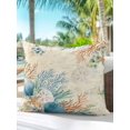 thumbnail image 5 of Outdoor Pillow Waterproof 1 Pack, Beige Beach Coastal Patio Throw Pillows for Couch Bed Sofa with Insert, Summer Nautical Coral Shell Botanical Decorative Travel/Reading/Camping Pillow Set 18x18 Inch, 5 of 8