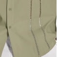 thumbnail image 5 of LNWUY (S-5XL) Plus Size Men's Cuban Guayabera Shirt Short Sleeve Button Down Shirts Casual Summer Beach Linen Shirts Green XXXL, 5 of 7