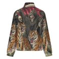 thumbnail image 6 of Jackets for Women Winter Coat Jackets Flannel Stand Collar Jacket(Grim Reaper Tigers Death Skulls Clouds,Size:S-4XL), 6 of 7