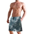 thumbnail image 2 of Dailycode Men's Quick Dry Swim Trunks Beach Shorts Casual Summer Board Shorts with Pockets, Chinese-style Temple on High Mountains, 2 of 8