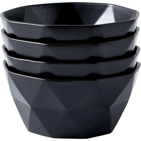 Bruntmor | Soup Bowls Set Of 4 Geometric 30 Ounce Soup Bowls - Elegant Stackable