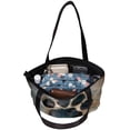 thumbnail image 5 of Paw Print Canvas Leather Mix Handbag with Twill, Sponge, and Jeanette Materials - 30x10.5x39cm/11.8x4.1x15.4in Size, 5 of 5