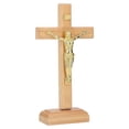 thumbnail image 4 of Crucifix Table Cross, Beech Metal Wood Crucifix Cross Sturdy Durable  For Office, 4 of 8