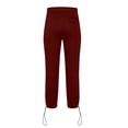 thumbnail image 5 of Hinvhai Men's Athletic Pants Elastic Waist Striped Wide Leg Joggers Loose Baggy Sweatpants Casual Trousers with Pockets Wine XXL(XXL), 5 of 7